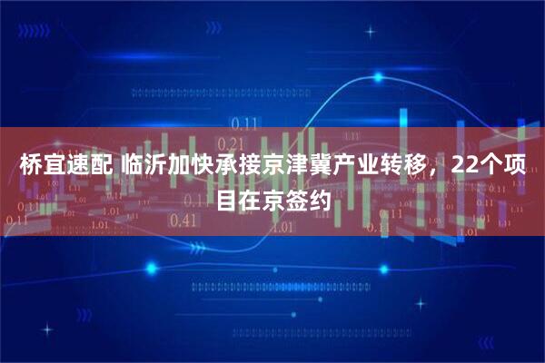 桥宜速配 临沂加快承接京津冀产业转移，22个项目在京签约